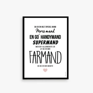 Farmand plakat. Handymand, supermand, Gave til fars dag