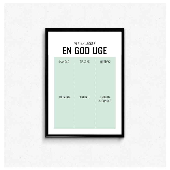 "EN GOD UGE" PLANLÆGNINGS-KALENDER A3 inkl whiteboardpen  byLILIANLUND