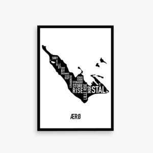 Ærø kort byplakat plakat