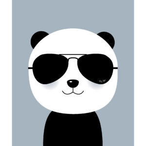 Panda plakat, panda med "raybans"