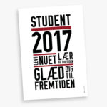 student, gymnasiet,, rød hue, kort til studenten, gave til studenten, student 2017