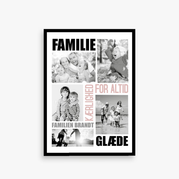 Familieplakat, familie plakat med billeder