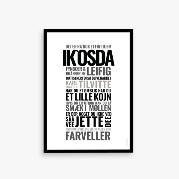 IK`OSDA, fynsk sprog, dialekt, plakat