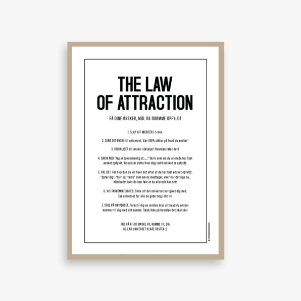 the law of attraction kort eller plakat