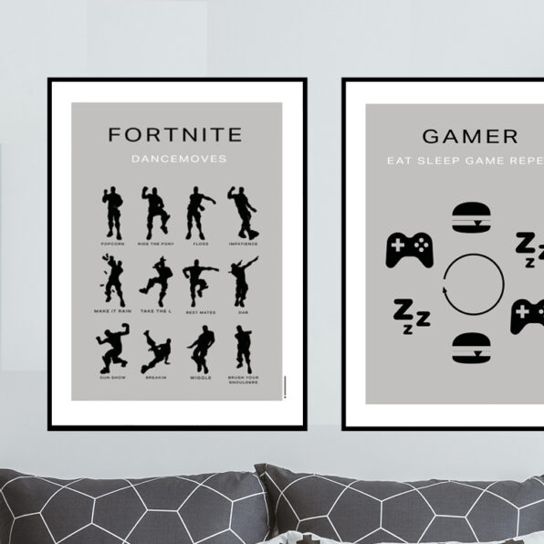Gamer poster, gamer fornite, plakat, eat , sleep, game, repeat, fornite