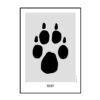 Plakat med dit kæledyrs pote. Digital art, digital illustration, aftegning af kæledyrets pote.