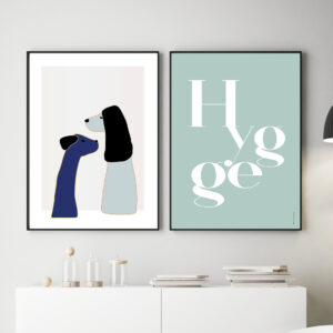 Two dogs print. Abstract Dog Poster