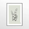 Peace håndtegn poster Grafisk kunst Peace håndtegn poster. Grafisk kunst. Art Print. Minimalistic Art.